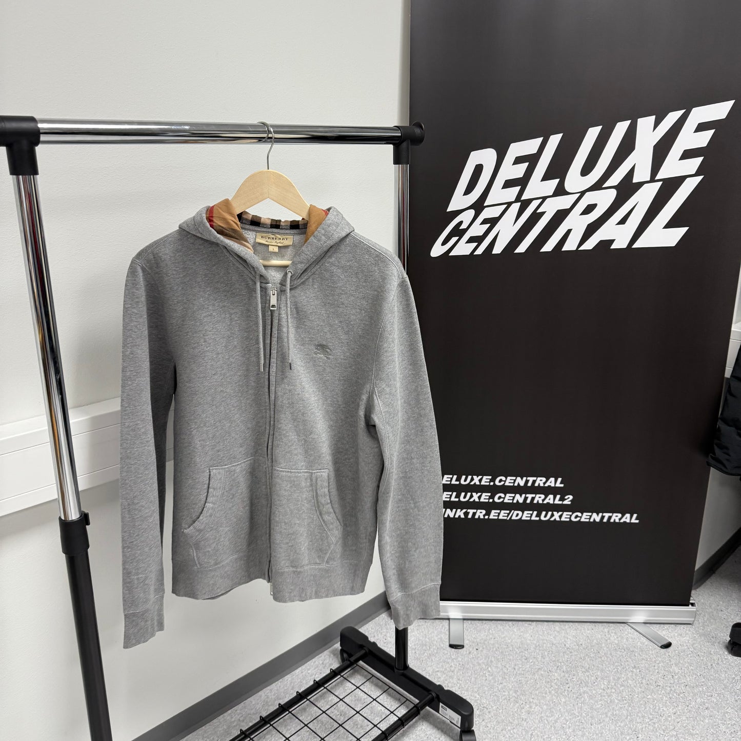 Burberry Check Zip-Up Hoodie