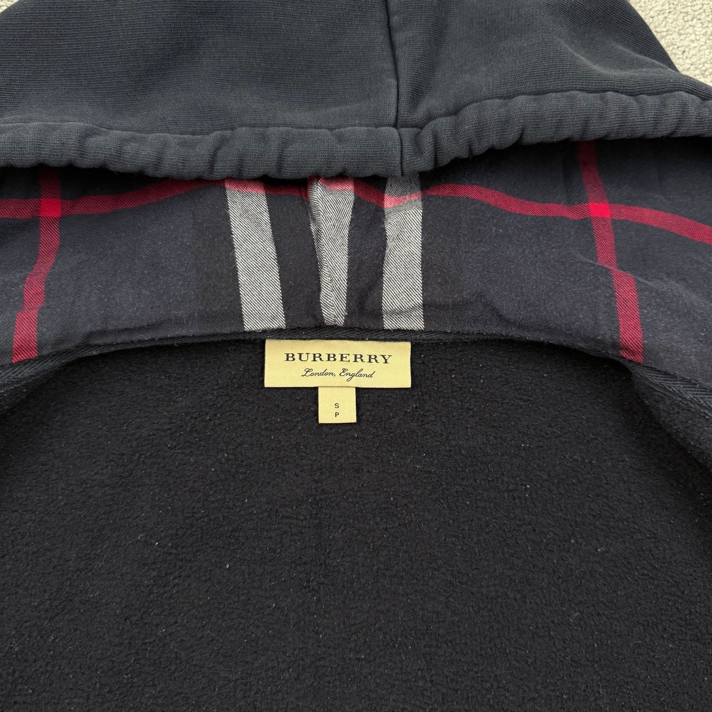 Burberry Check Hood Zip-Up Hoodie