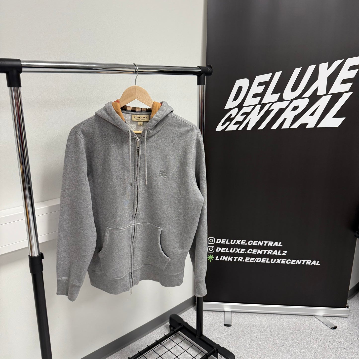 Burberry Check Zip-Up Hoodie