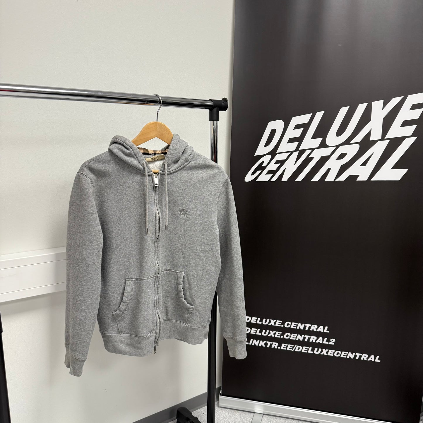 Burberry Check Zip-Up Hoodie