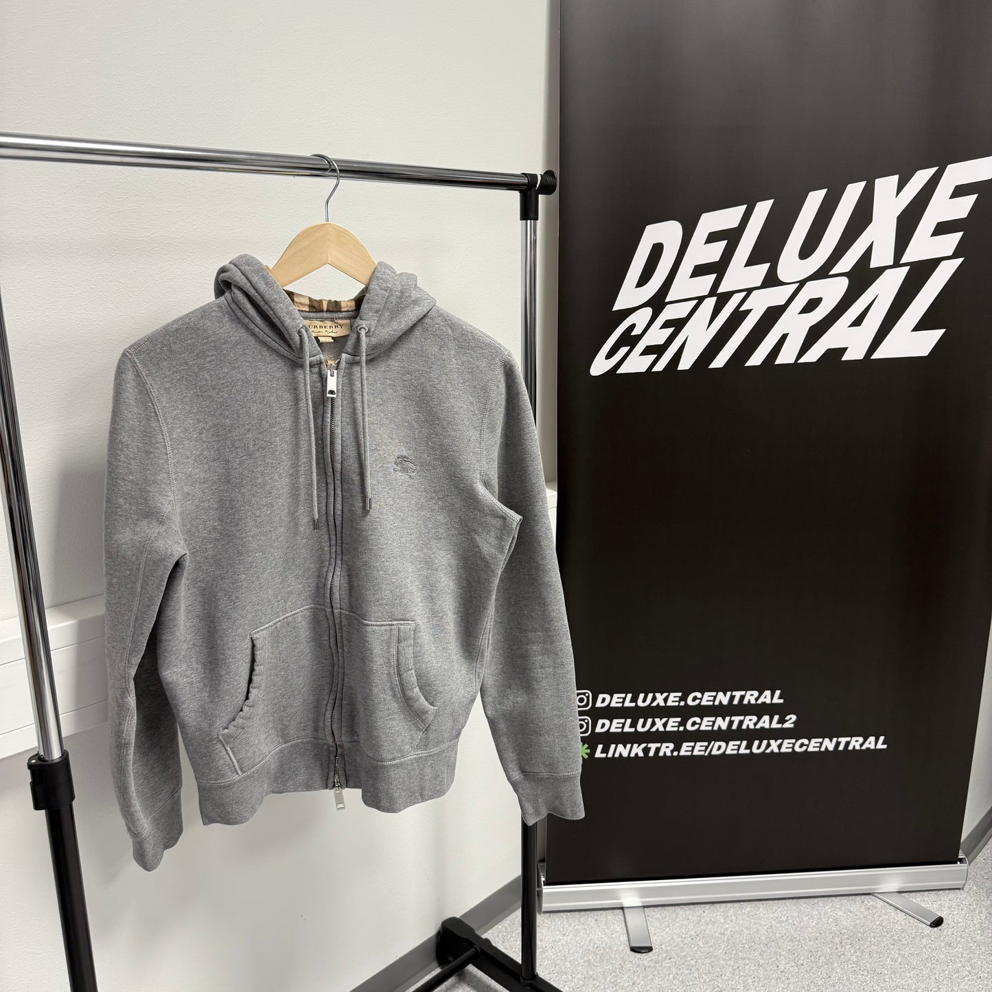 Burberry Check Zip-Up Hoodie