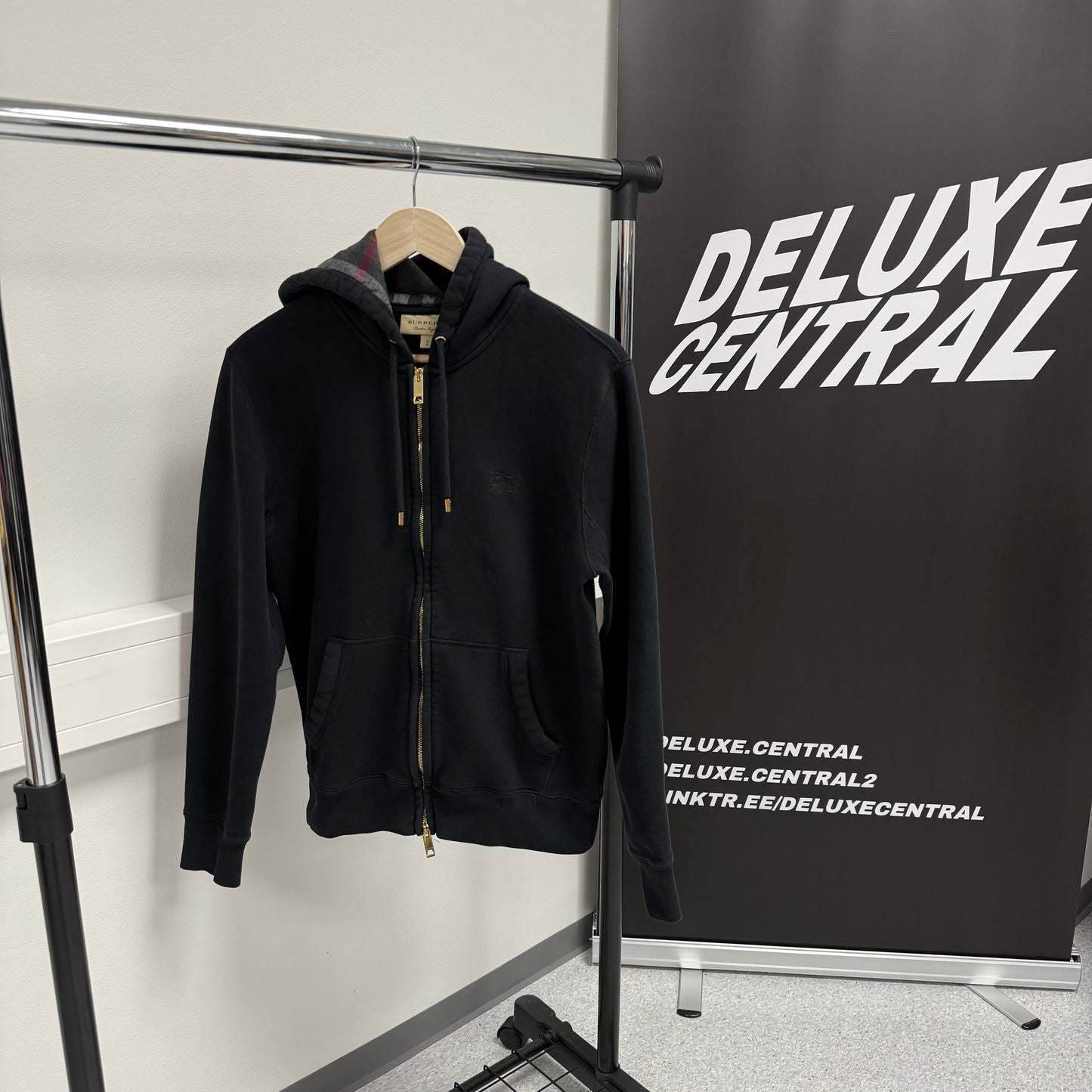 Burberry Check Zip-Up Hoodie