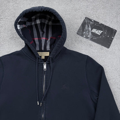 Burberry Check Hood Zip-Up Hoodie