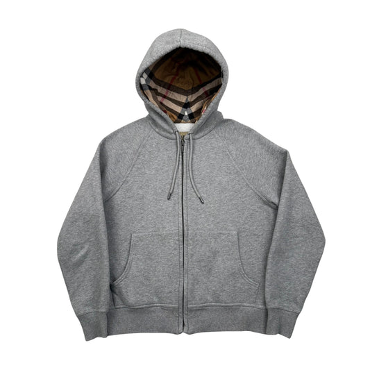 Burberry Check Hood Zip-Up Hoodie