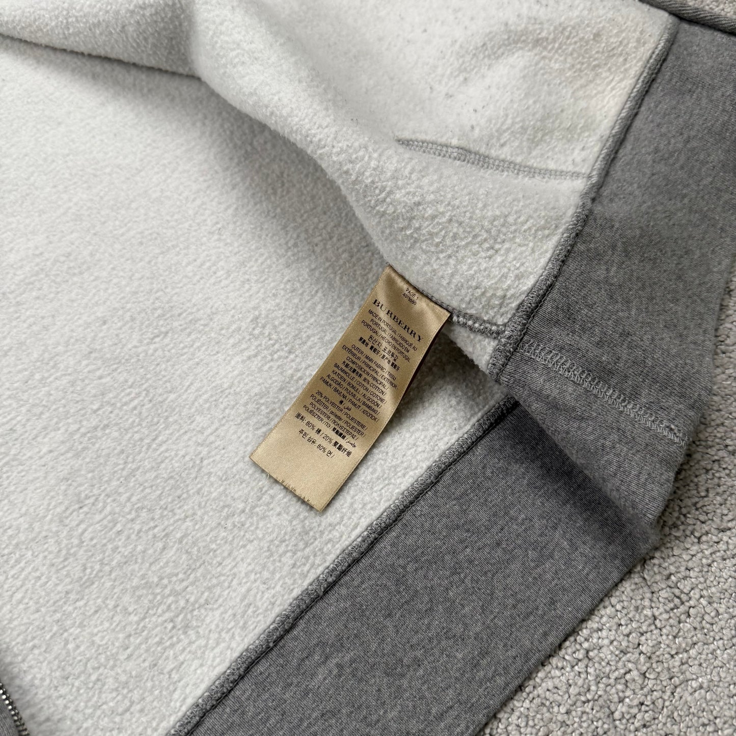 Burberry Check Hood Zip-Up Hoodie