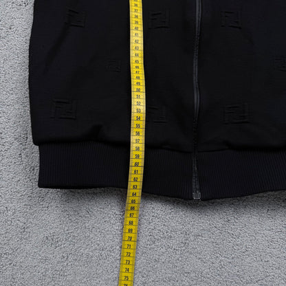 Fendi FF Monogram Logo Zip-Up Hoodie