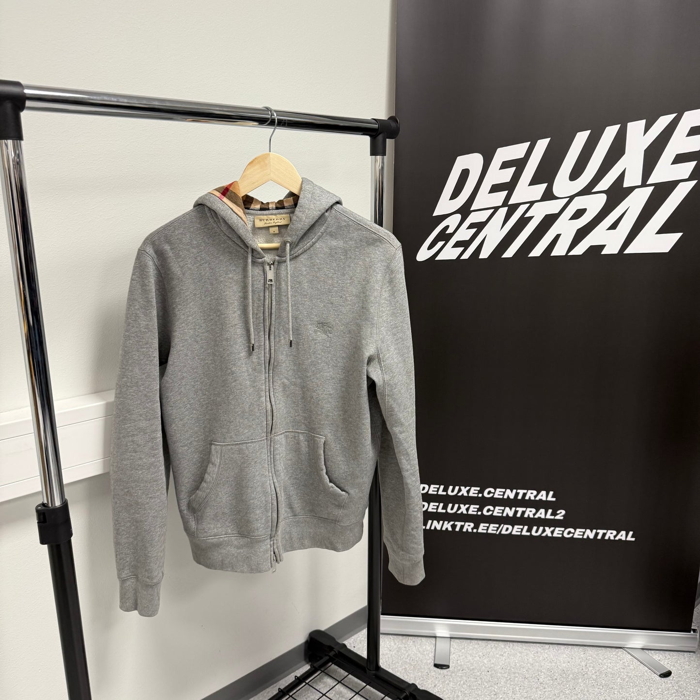 Burberry Check Zip-Up Hoodie