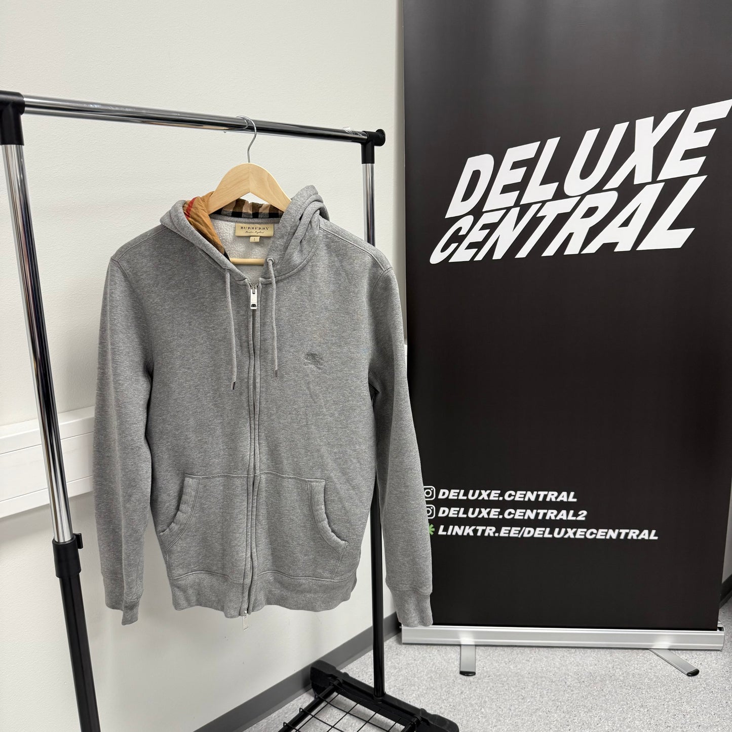 Burberry Check Zip-Up Hoodie