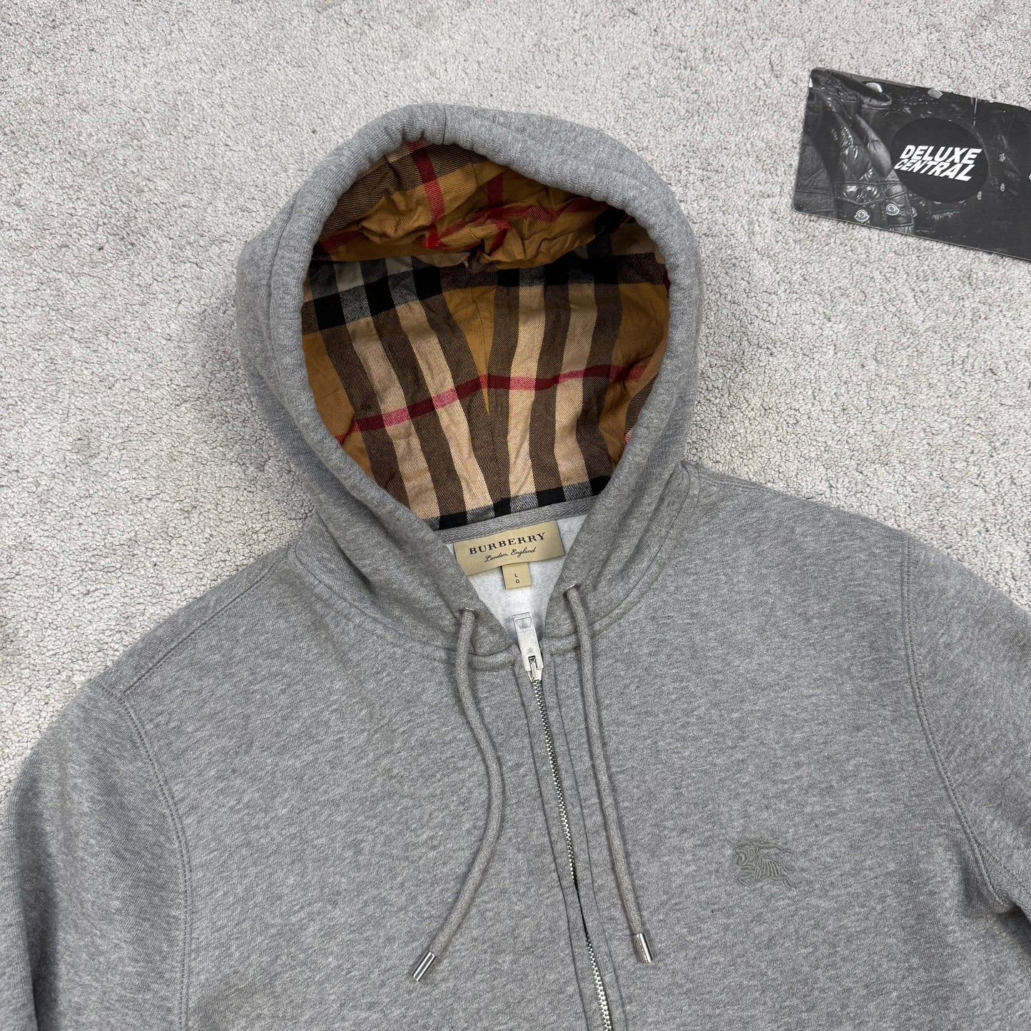 Burberry Check Zip-Up Hoodie