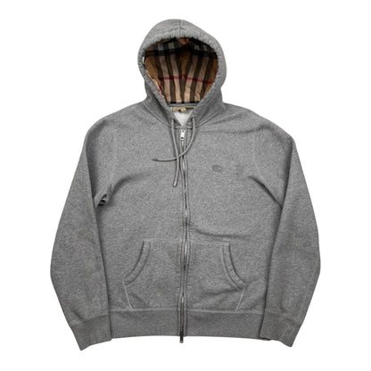 Burberry Check Hood Zip-Up Hoodie