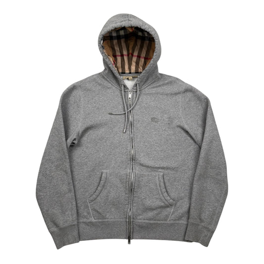 Burberry Check Hood Zip-Up Hoodie