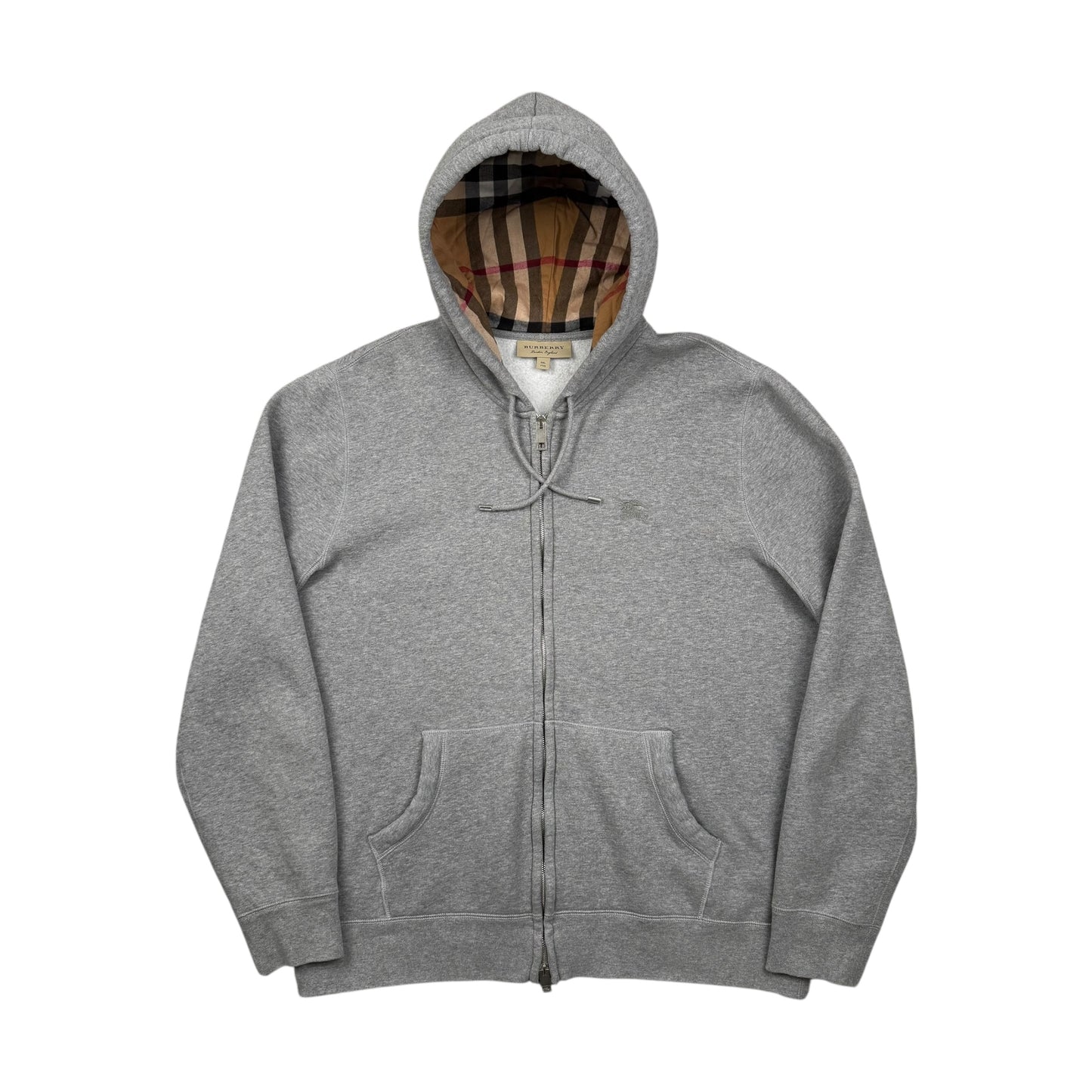 Burberry Check Hood Zip-Up Hoodie