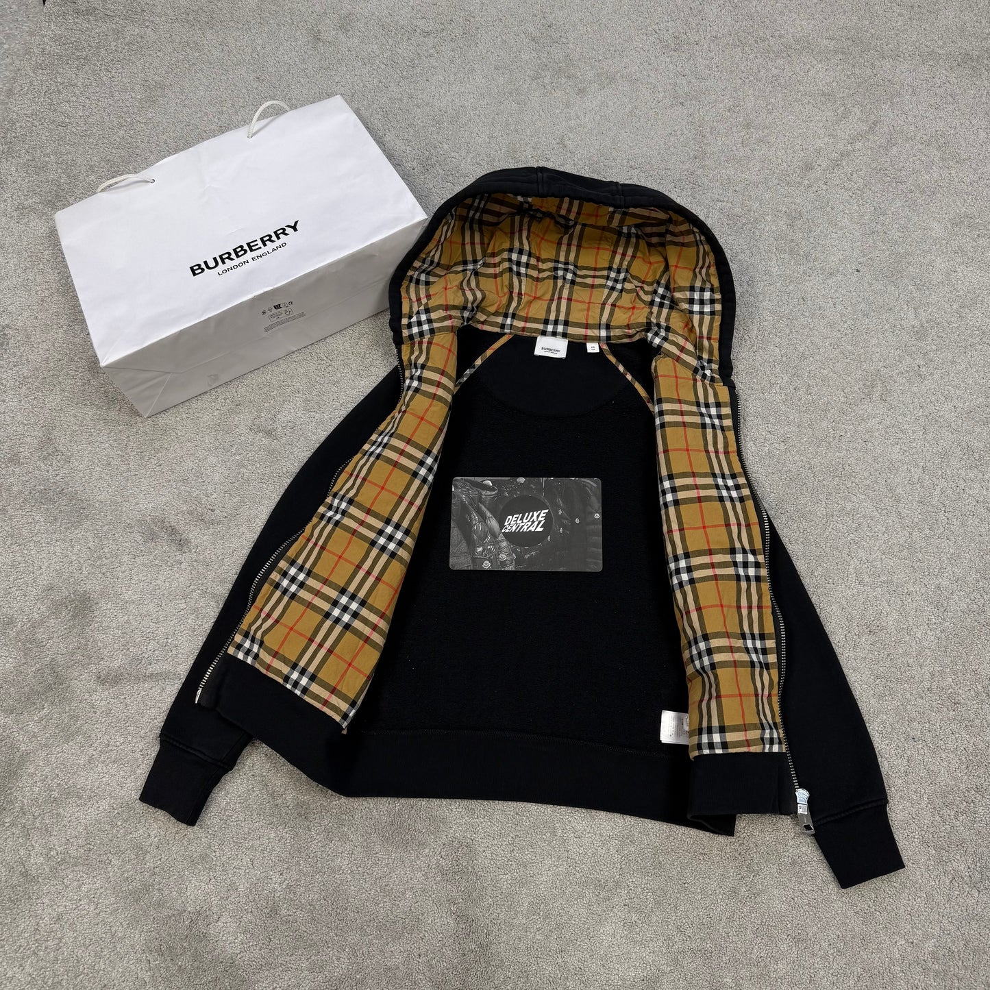Burberry Check Zip-Up Hoodie