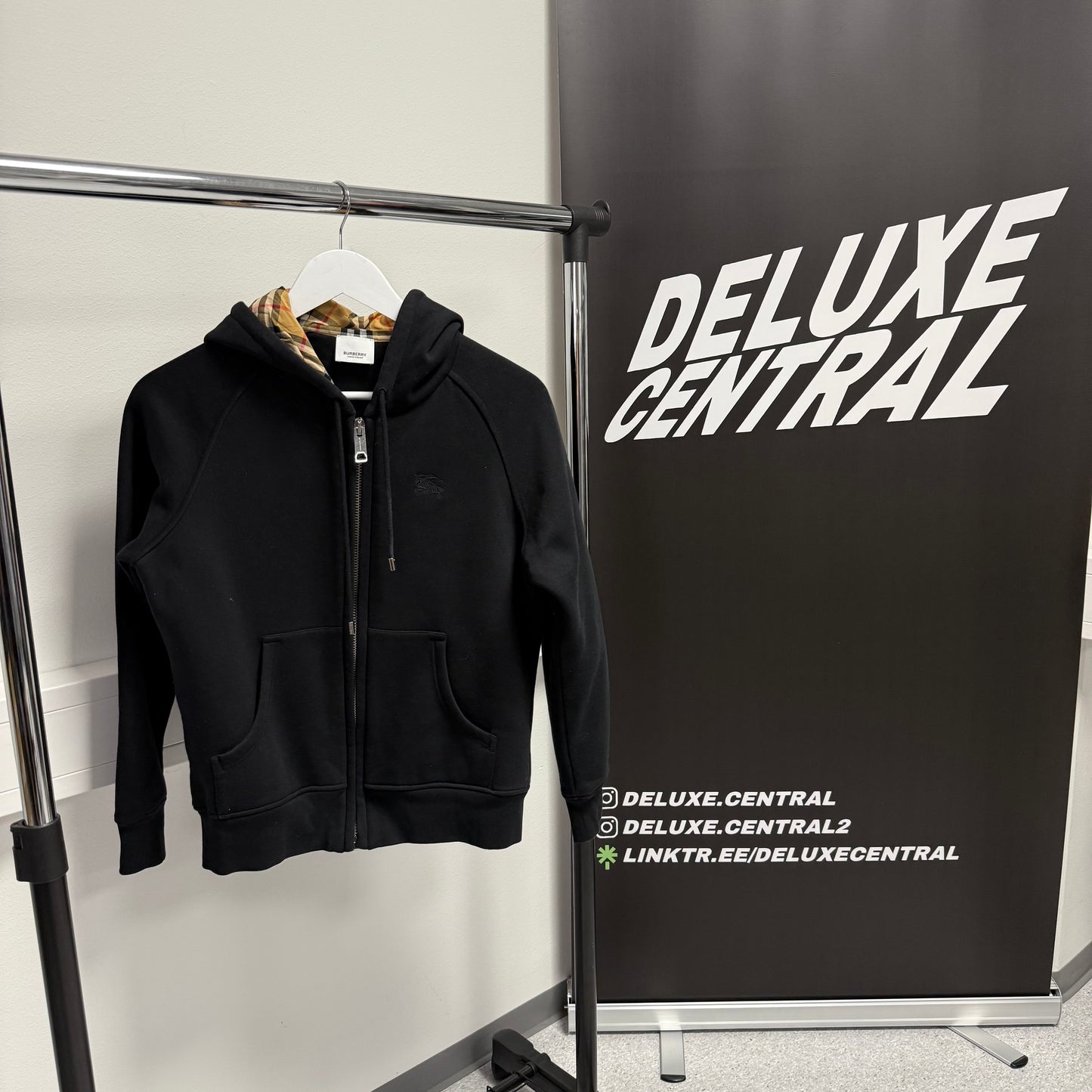 Burberry Vintage Check Print Zip-Up Hoodie