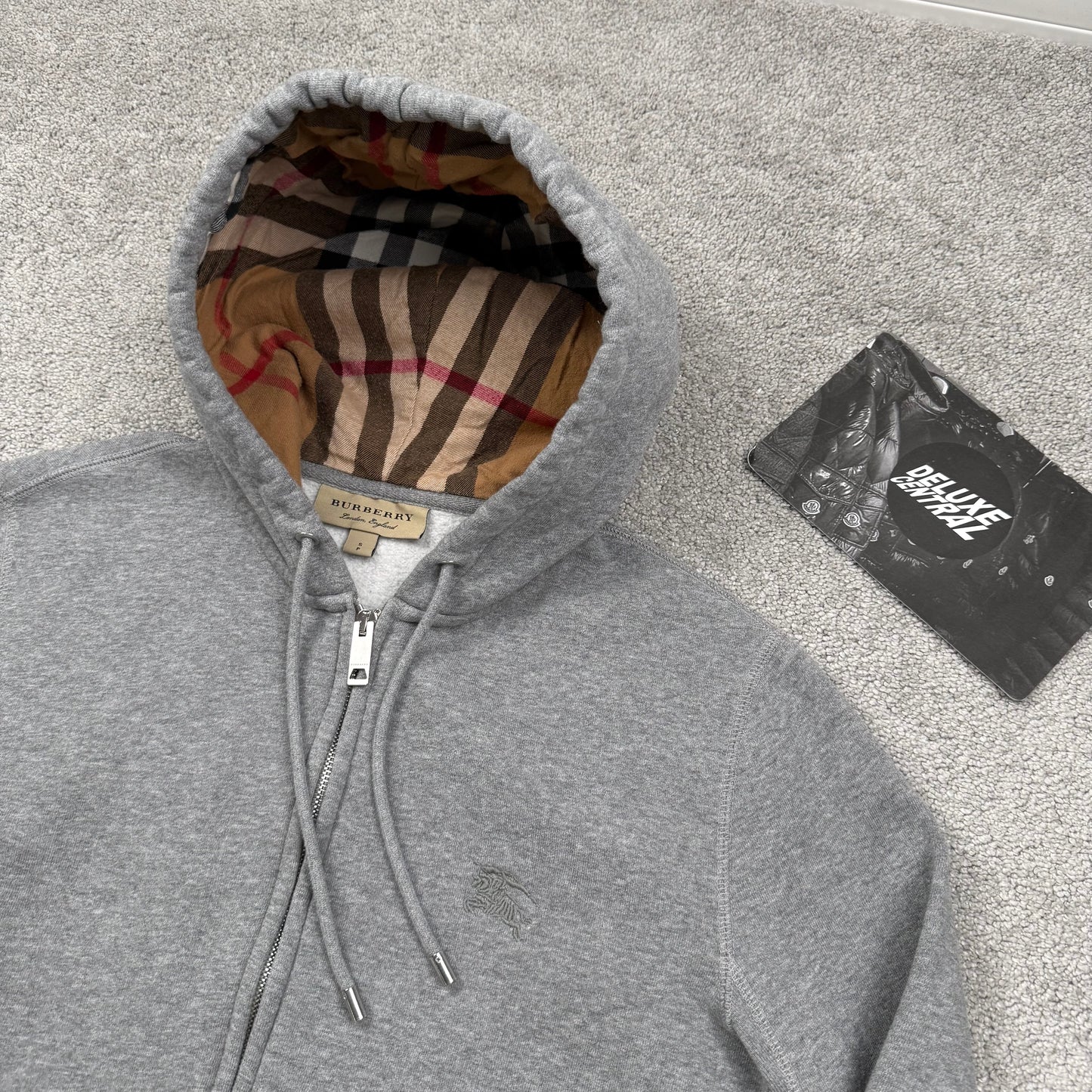 Burberry Check Zip-Up Hoodie